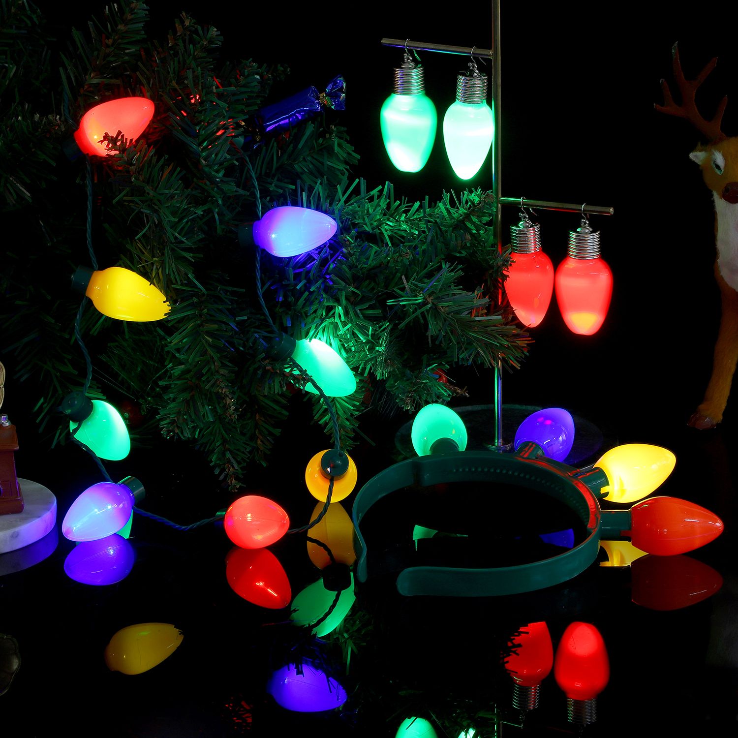 LED Christmas Bulb Necklace