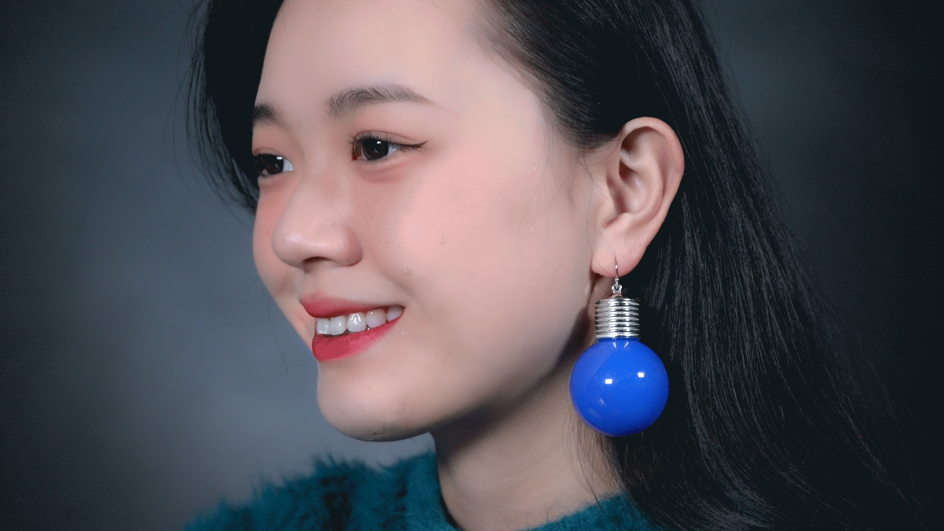 LED Blue Ball Earrings