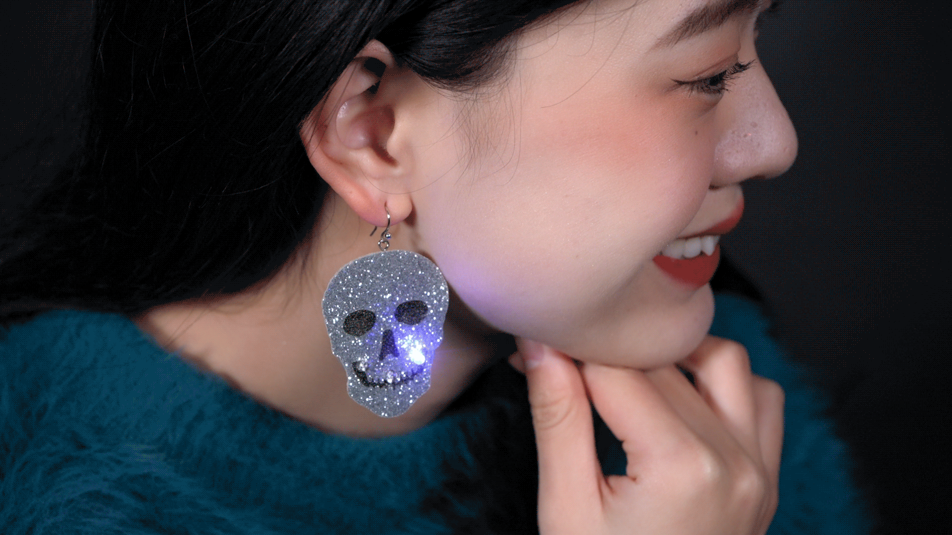 LED Halloween Ghost Head Earrings